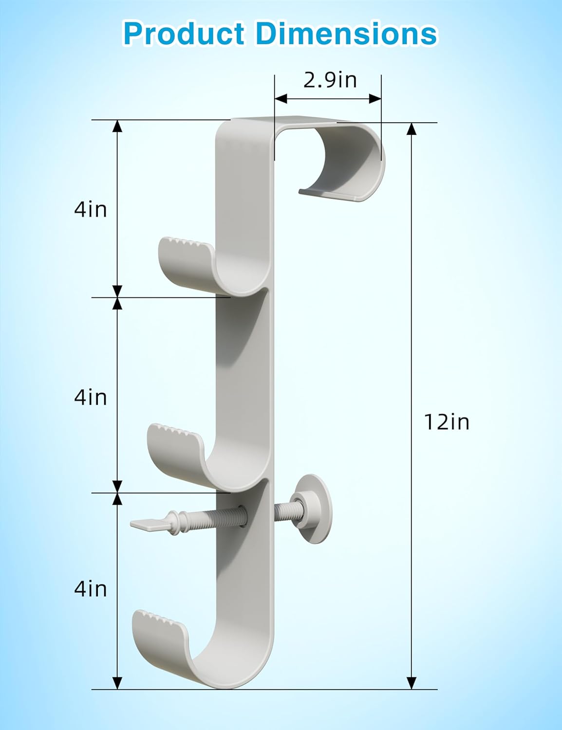 3-Hook Adjustable Heavy-Duty Pool Pole Hanger