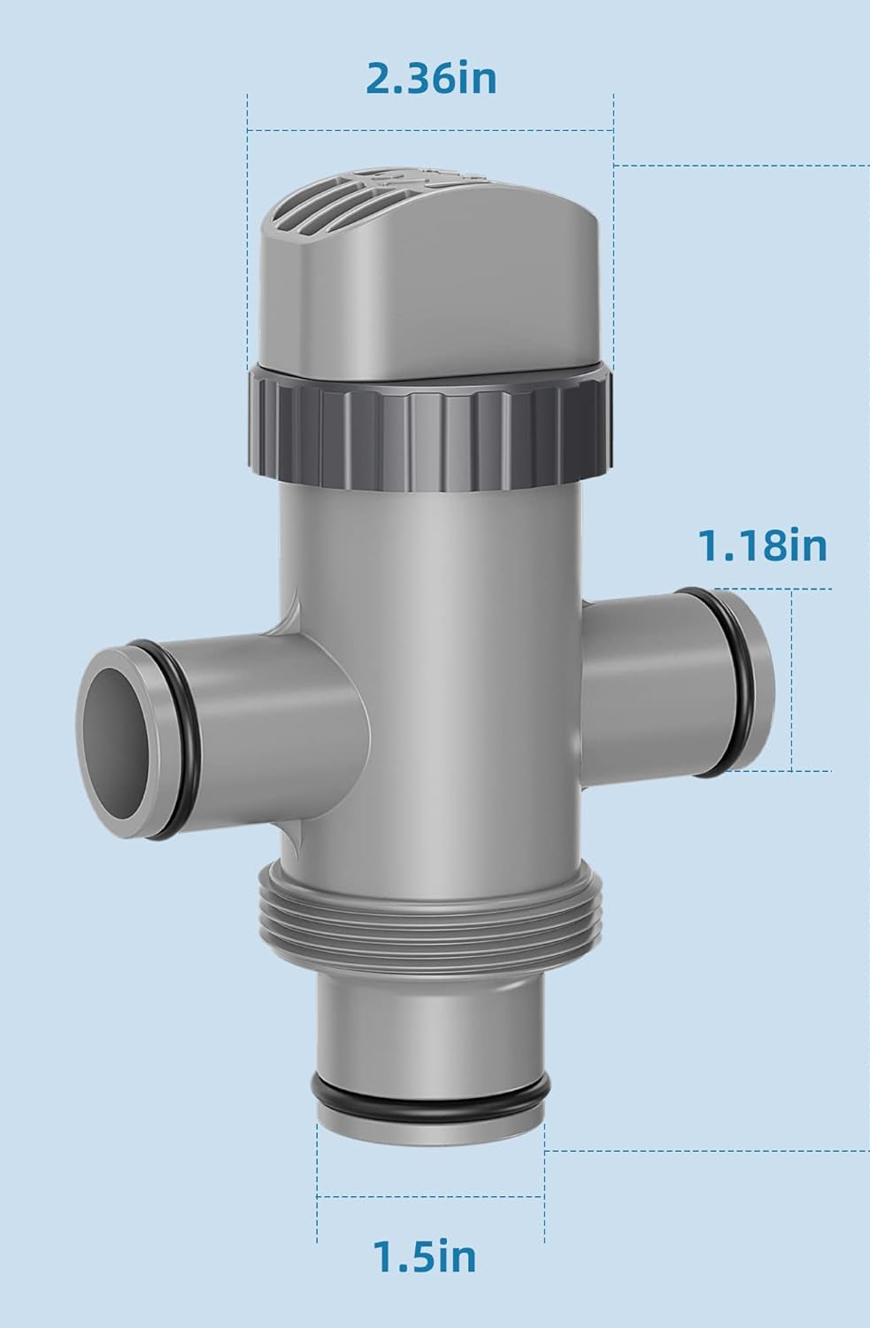 Dual Split Hose Plunger Valve Compatible with Intex Pool Parts and Accessories Replacement for Above Ground Swimming Pool and Pool Filter Pump (1 Pack)