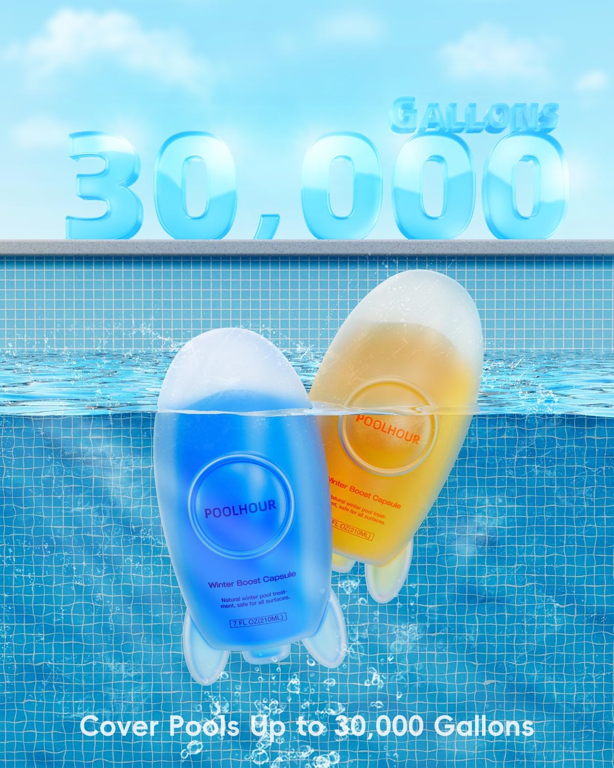 Pool Winter Closing Kit for Above Gound and Inground Pools, 3 in 1 Pool Winterizing Kit, Swimming Pool Winterizer Up to 30,000 Gallon