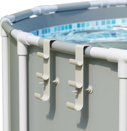 3-Hook Adjustable Heavy-Duty Pool Pole Hanger