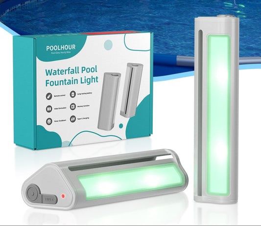 Pool Fountain LED Light*2 (Fountains not Included), Above/Inground Pool Fountain Lights with Remote Control，Gray