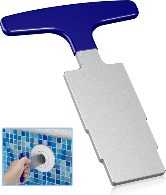 Pool Plug Removal Tool - Durable Metal Nozzle Seat Removal Tool with Rubber Handle，Pool Return Fitting Removal Tool for Replacing Pool Plumbing System(1PC)