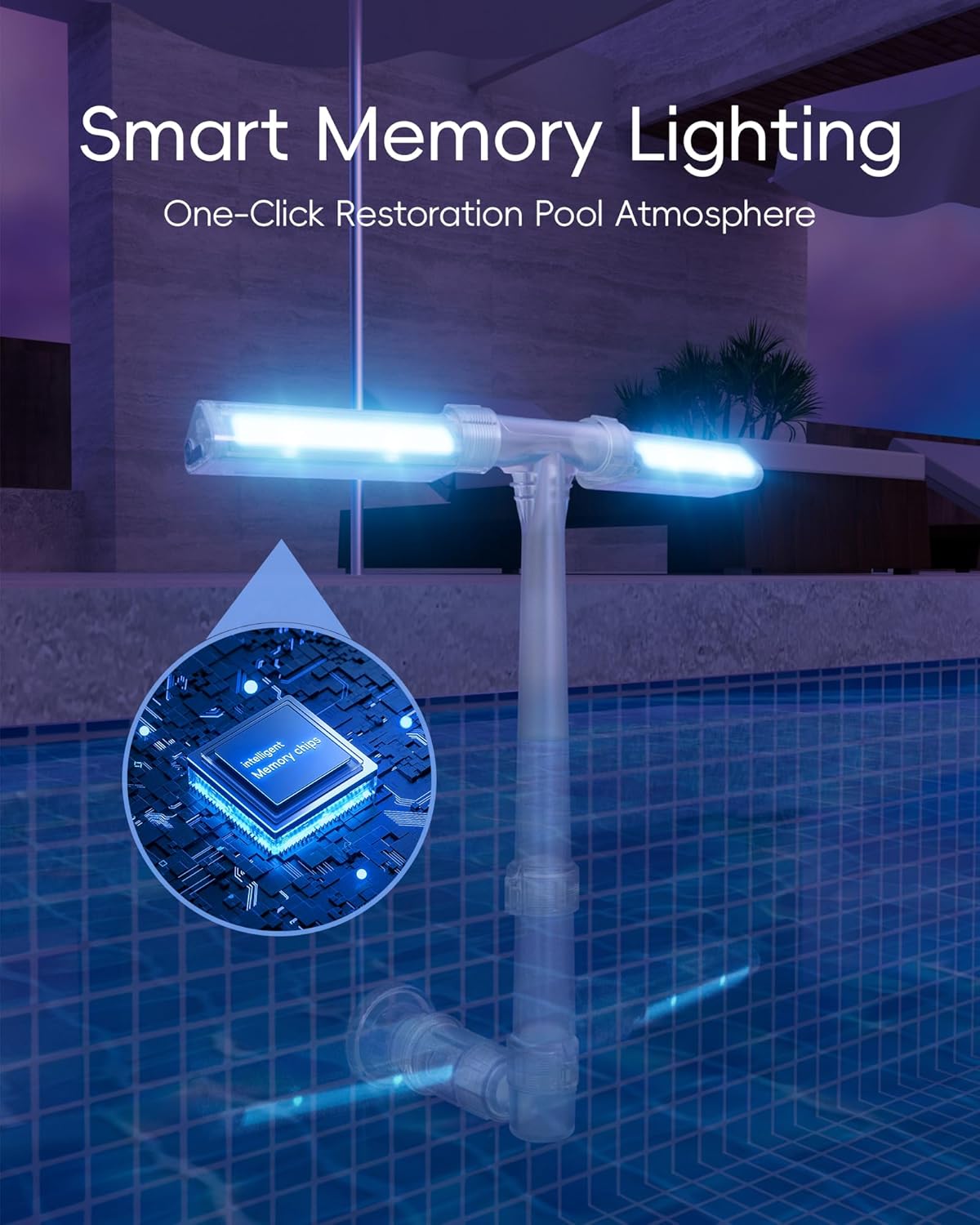 2025 Height Upgrade Pool Fountain with Lights for Above & Inground Pools - Dual Spray Aerator with Remote Control, 360° Adjustable Sprinkler, Pool Cooler & Decor Accessories