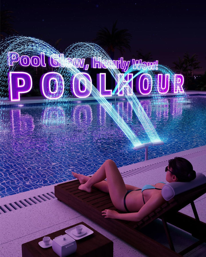 Pool Fountain LED Light*2 (Fountains not Included), Above/Inground Pool Fountain Lights with Remote Control，Gray