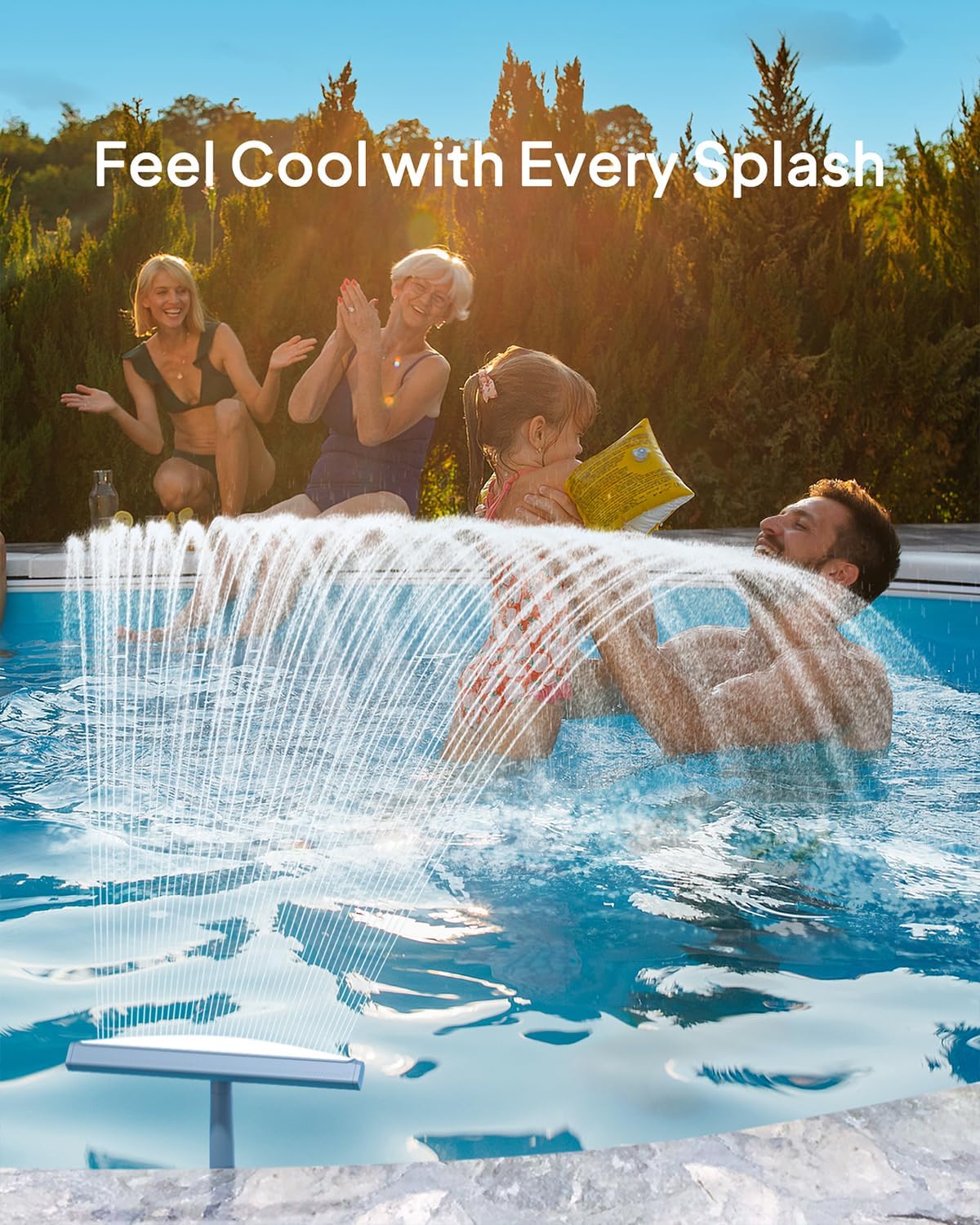 2025 Upgrade Height Pool Fountain for Above Gound and Inground Pools, Adjustable Pool Sprinkler Fountain, Whale Tail Pool Waterfall, Cooling & Relaxation Swimming Pool Accessories