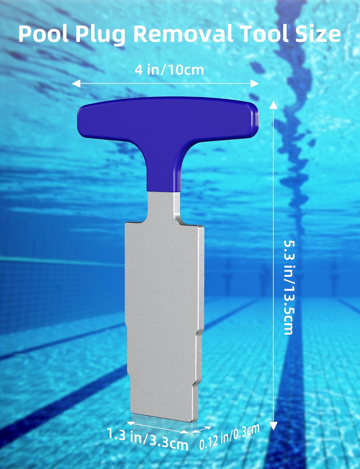 Pool Plug Removal Tool - Durable Metal Nozzle Seat Removal Tool with Rubber Handle，Pool Return Fitting Removal Tool for Replacing Pool Plumbing System(1PC)